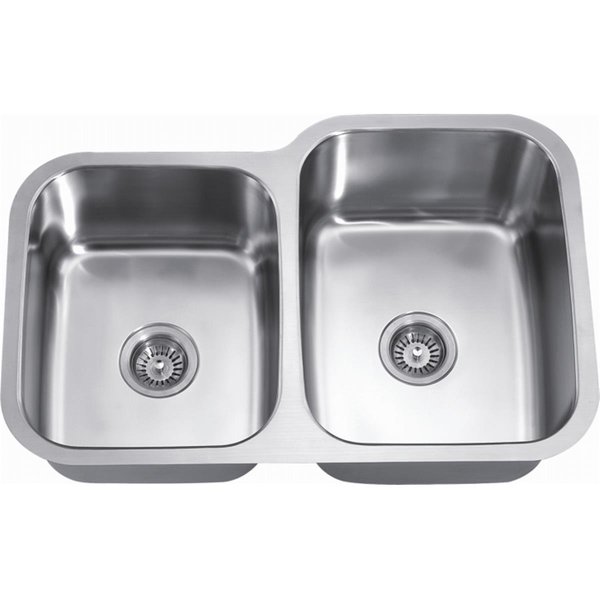 Bakebetter 3188 in L Large 875 inD Undermount Double Bowl Small Bowl On Left 18 Gauge BA1525447